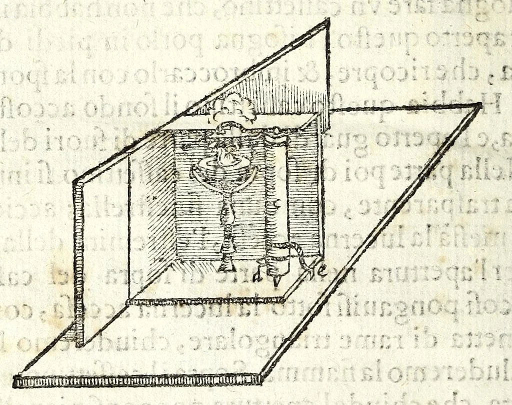 An illustration from Di Herone alessandrino De gli avtomati, ouero machine se moventi, libri due, 1601, leaf 84