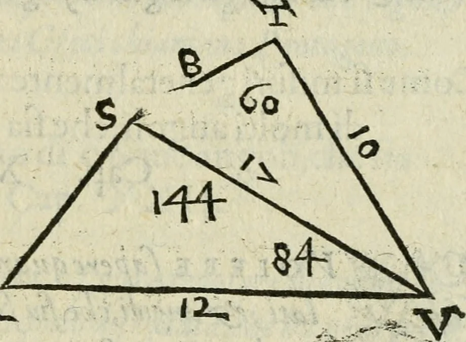 An illustration from Del modo di misvrare : le distantie, le superficie, i corpi, le piante, le prouincie, le prospettiue, & tutte le altre cose terrene, che possono occurrere a gli huomini, secondo le vere regole d'Euclide, & de gli altri piu lodati scrittori, 1589, leaf 136