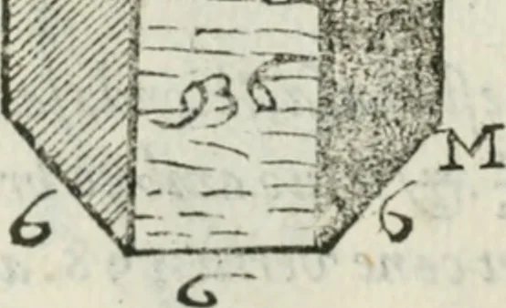 An illustration from Del modo di misvrare : le distantie, le superficie, i corpi, le piante, le prouincie, le prospettiue, & tutte le altre cose terrene, che possono occurrere a gli huomini, secondo le vere regole d'Euclide, & de gli altri piu lodati scrittori, 1589, leaf 159