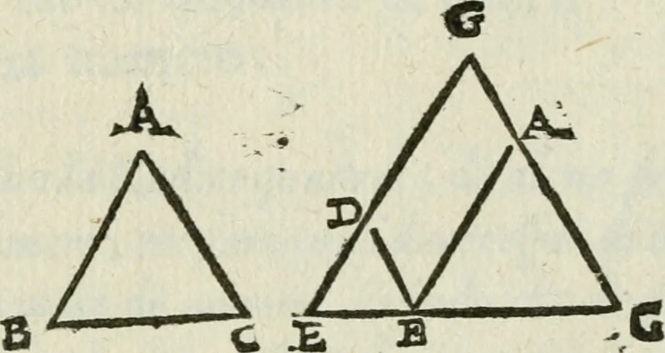 An illustration from Del modo di misvrare : le distantie, le superficie, i corpi, le piante, le prouincie, le prospettiue, & tutte le altre cose terrene, che possono occurrere a gli huomini, secondo le vere regole d'Euclide, & de gli altri piu lodati scrittori, 1589, leaf 262