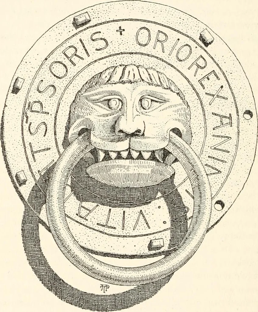 An illustration from Dinanderie: a history and description of mediaeval art work in copper, brass and bronze, 1910, leaf 110