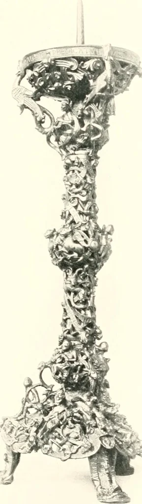 An illustration from Dinanderie: a history and description of mediaeval art work in copper, brass and bronze, 1910, leaf 119