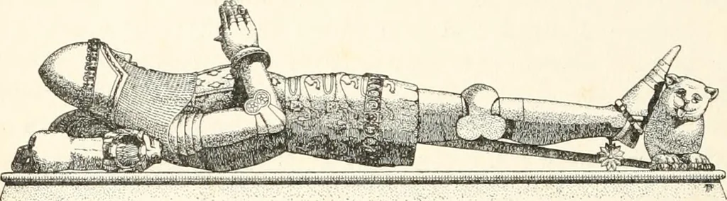An illustration from Dinanderie: a history and description of mediaeval art work in copper, brass and bronze, 1910, leaf 122