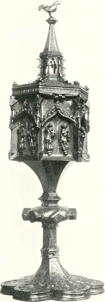 An illustration from Dinanderie: a history and description of mediaeval art work in copper, brass and bronze, 1910, leaf 145