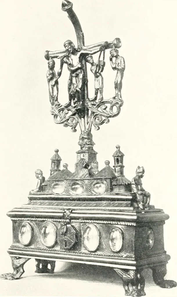 An illustration from Dinanderie: a history and description of mediaeval art work in copper, brass and bronze, 1910, leaf 163