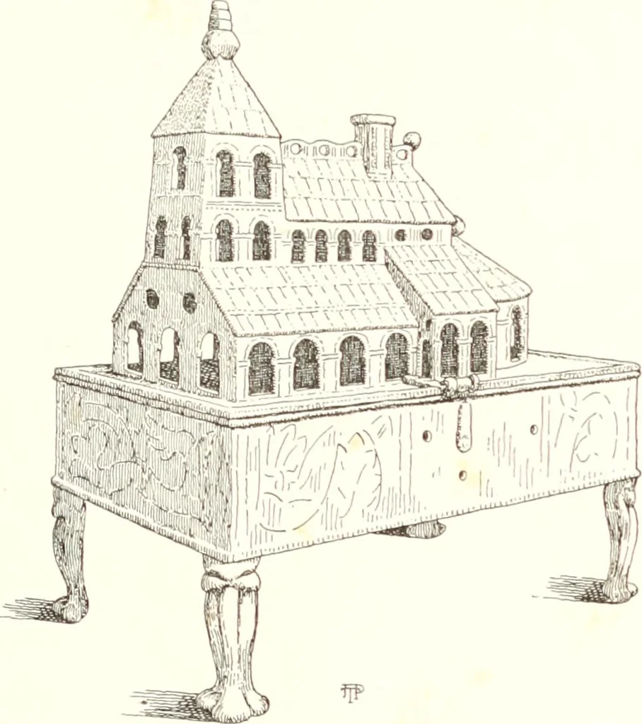 An illustration from Dinanderie: a history and description of mediaeval art work in copper, brass and bronze, 1910, leaf 165
