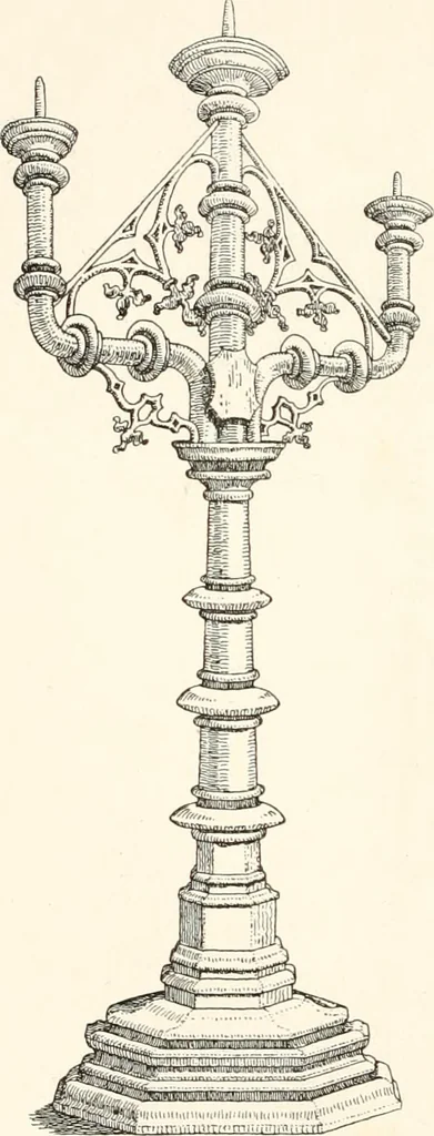 An illustration from Dinanderie: a history and description of mediaeval art work in copper, brass and bronze, 1910, leaf 202