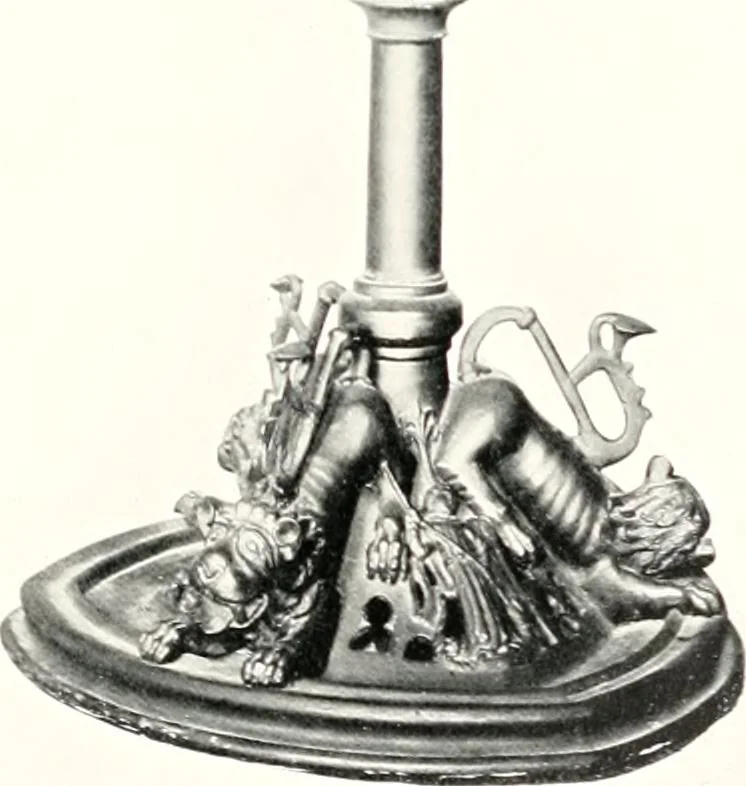 An illustration from Dinanderie: a history and description of mediaeval art work in copper, brass and bronze, 1910, leaf 203