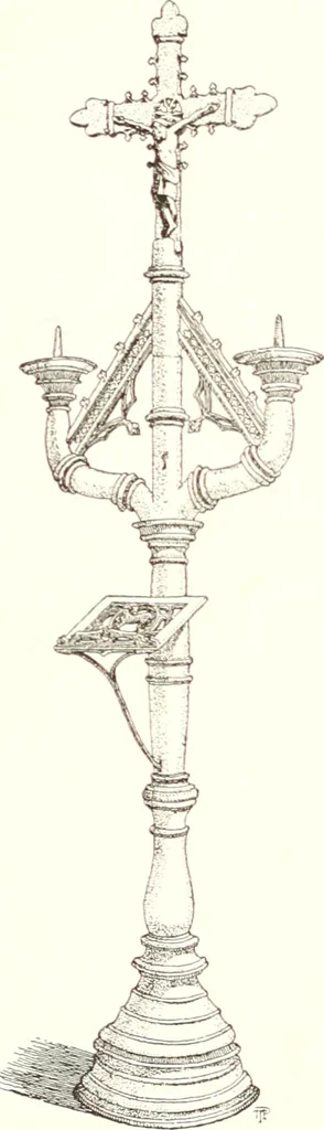 An illustration from Dinanderie: a history and description of mediaeval art work in copper, brass and bronze, 1910, leaf 205
