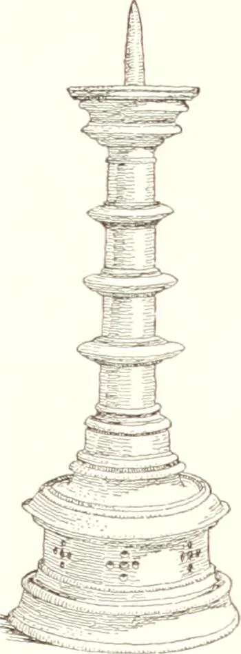 An illustration from Dinanderie: a history and description of mediaeval art work in copper, brass and bronze, 1910, leaf 213