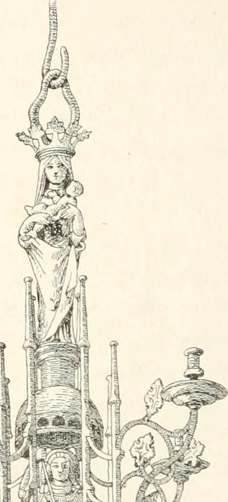 An illustration from Dinanderie: a history and description of mediaeval art work in copper, brass and bronze, 1910, leaf 214