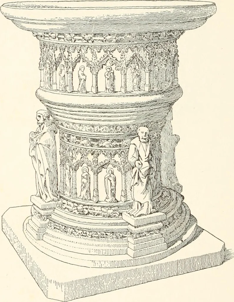 An illustration from Dinanderie: a history and description of mediaeval art work in copper, brass and bronze, 1910, leaf 258