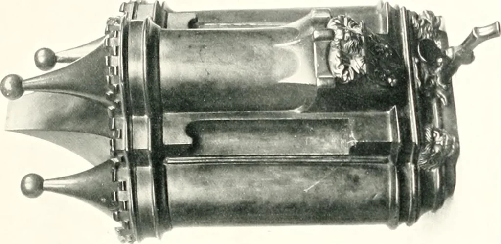 An illustration from Dinanderie: a history and description of mediaeval art work in copper, brass and bronze, 1910, leaf 263