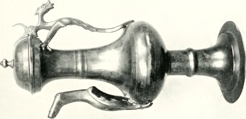An illustration from Dinanderie: a history and description of mediaeval art work in copper, brass and bronze, 1910, leaf 267