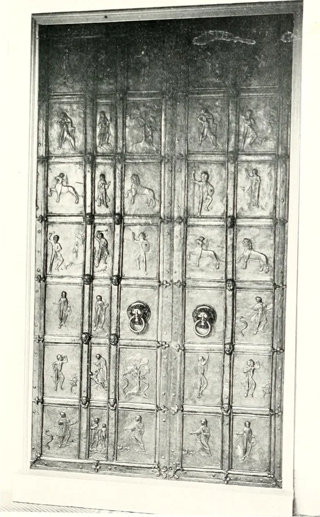 An illustration from Dinanderie: a history and description of mediaeval art work in copper, brass and bronze, 1910, leaf 279