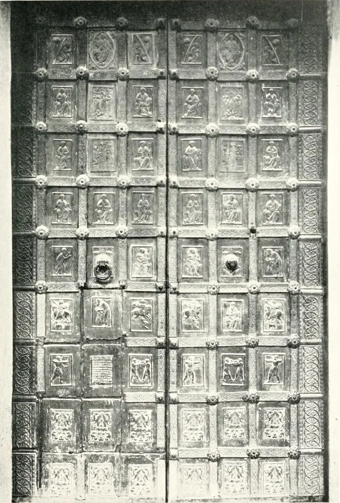 An illustration from Dinanderie: a history and description of mediaeval art work in copper, brass and bronze, 1910, leaf 289