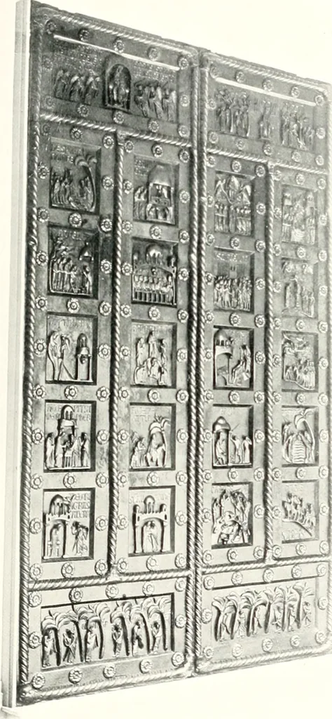 An illustration from Dinanderie: a history and description of mediaeval art work in copper, brass and bronze, 1910, leaf 293