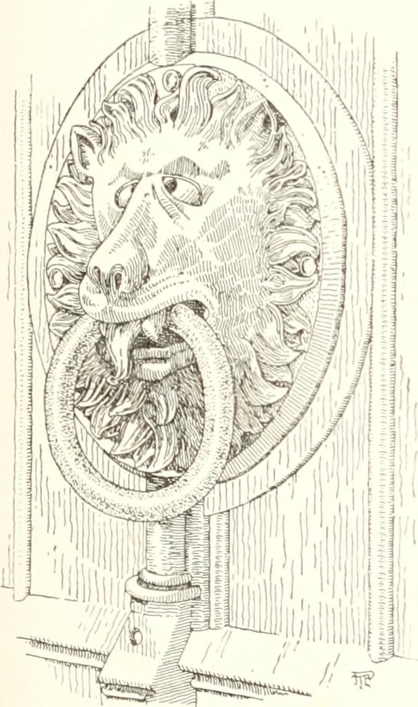 An illustration from Dinanderie: a history and description of mediaeval art work in copper, brass and bronze, 1910, leaf 309