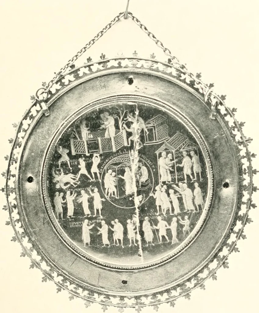 An illustration from Dinanderie: a history and description of mediaeval art work in copper, brass and bronze, 1910, leaf 41