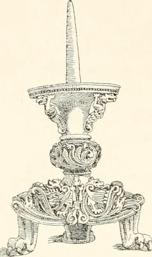 An illustration from Dinanderie: a history and description of mediaeval art work in copper, brass and bronze, 1910, leaf 54