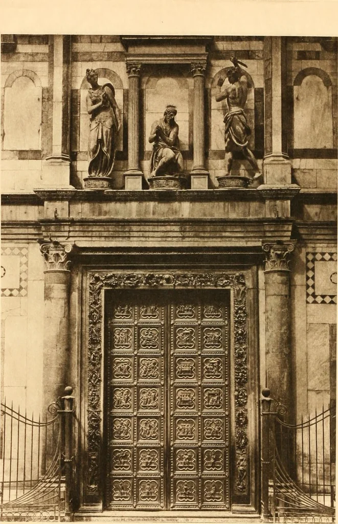 An illustration from Dinanderie: a history and description of mediaeval art work in copper, brass and bronze, 1910, leaf 8