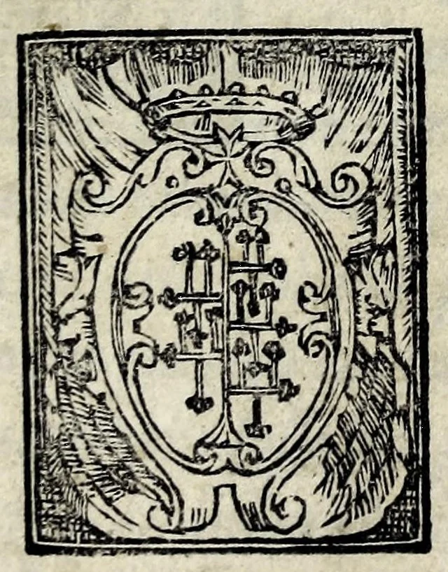An illustration from Di Nicolao Granvcci di Lvcca l'eremita, la carcere, e'l diporto : opera nella quale si contengano nouelle & altre cose morali : con vn breve compendio de' fatti più notabili de' turchi sin' a tutto l'anno 1566 : la vita del Tambvrlano, di Scanderbeg, l'origine de' Cauallieri Hospitalari di Gierusalen, & la descrittione dell'isola di Malta .., 1569, leaf 7