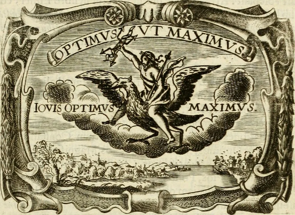 An illustration from D. Ioannis de Solorzano Pereira ... Emblemata centum, regio politica : ligneis laminis affabre caelata, vividisque et limitatis carminibus explicata, & singularibus commentarijs affatim illustrata : quibus, quicquid ad regum institutionem, et rectam reip. administrationem conducere & pertinere videtur, summo studio disseritur ... : cum quadruplici indice absolutissimo .., 1653, leaf 108