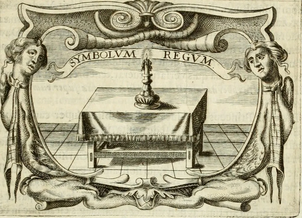 An illustration from D. Ioannis de Solorzano Pereira ... Emblemata centum, regio politica : ligneis laminis affabre caelata, vividisque et limitatis carminibus explicata, & singularibus commentarijs affatim illustrata : quibus, quicquid ad regum institutionem, et rectam reip. administrationem conducere & pertinere videtur, summo studio disseritur ... : cum quadruplici indice absolutissimo .., 1653, leaf 140