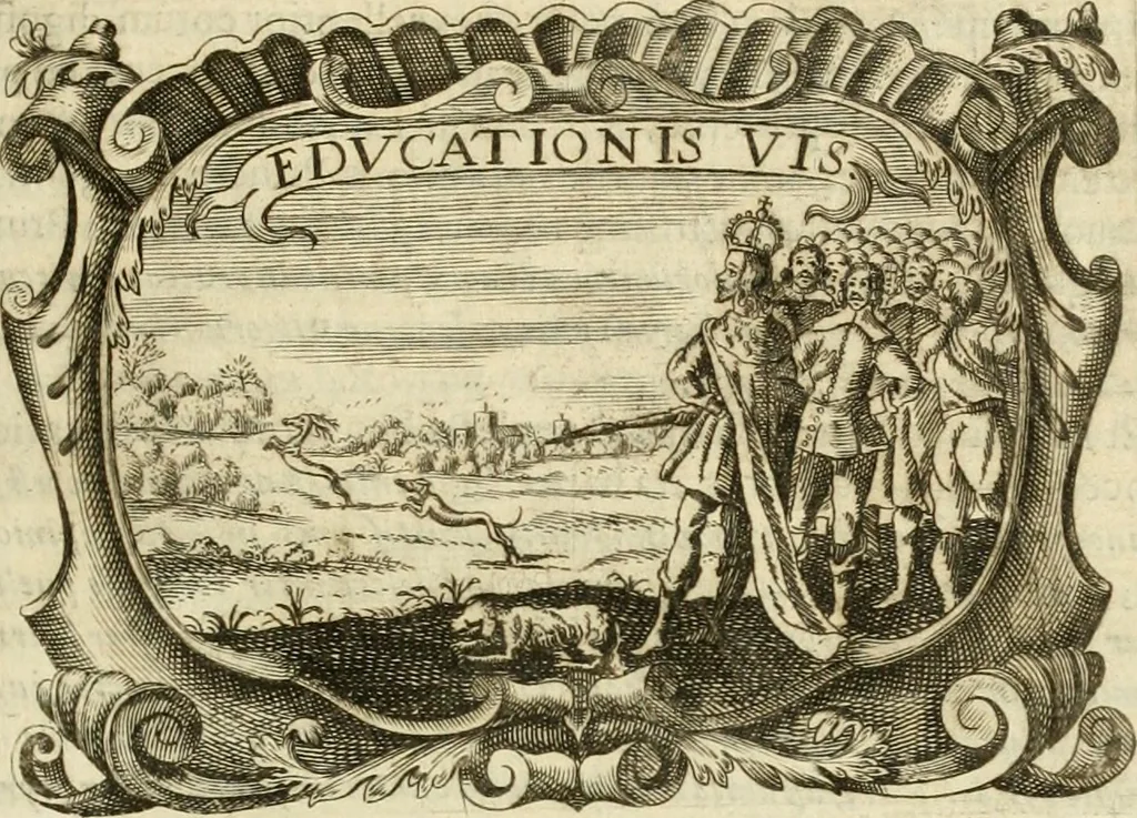 An illustration from D. Ioannis de Solorzano Pereira ... Emblemata centum, regio politica : ligneis laminis affabre caelata, vividisque et limitatis carminibus explicata, & singularibus commentarijs affatim illustrata : quibus, quicquid ad regum institutionem, et rectam reip. administrationem conducere & pertinere videtur, summo studio disseritur ... : cum quadruplici indice absolutissimo .., 1653, leaf 222