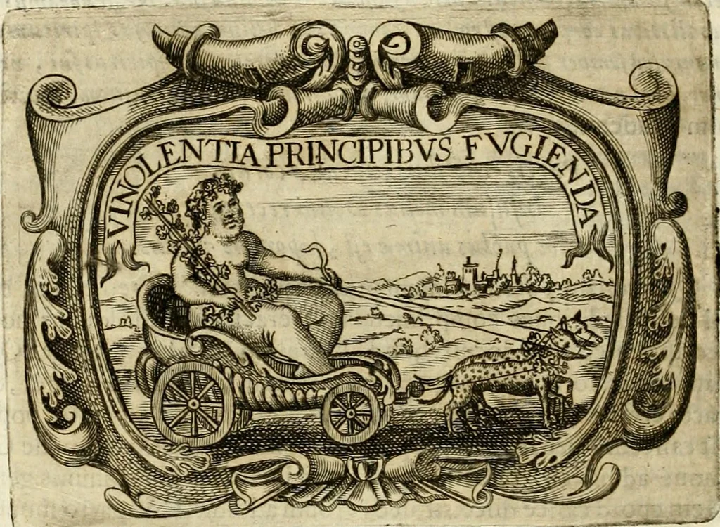 An illustration from D. Ioannis de Solorzano Pereira ... Emblemata centum, regio politica : ligneis laminis affabre caelata, vividisque et limitatis carminibus explicata, & singularibus commentarijs affatim illustrata : quibus, quicquid ad regum institutionem, et rectam reip. administrationem conducere & pertinere videtur, summo studio disseritur ... : cum quadruplici indice absolutissimo .., 1653, leaf 325