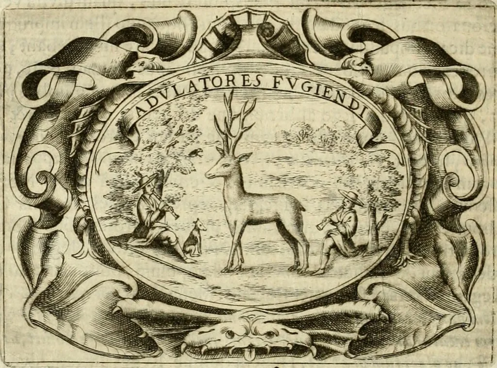 An illustration from D. Ioannis de Solorzano Pereira ... Emblemata centum, regio politica : ligneis laminis affabre caelata, vividisque et limitatis carminibus explicata, & singularibus commentarijs affatim illustrata : quibus, quicquid ad regum institutionem, et rectam reip. administrationem conducere & pertinere videtur, summo studio disseritur ... : cum quadruplici indice absolutissimo .., 1653, leaf 449