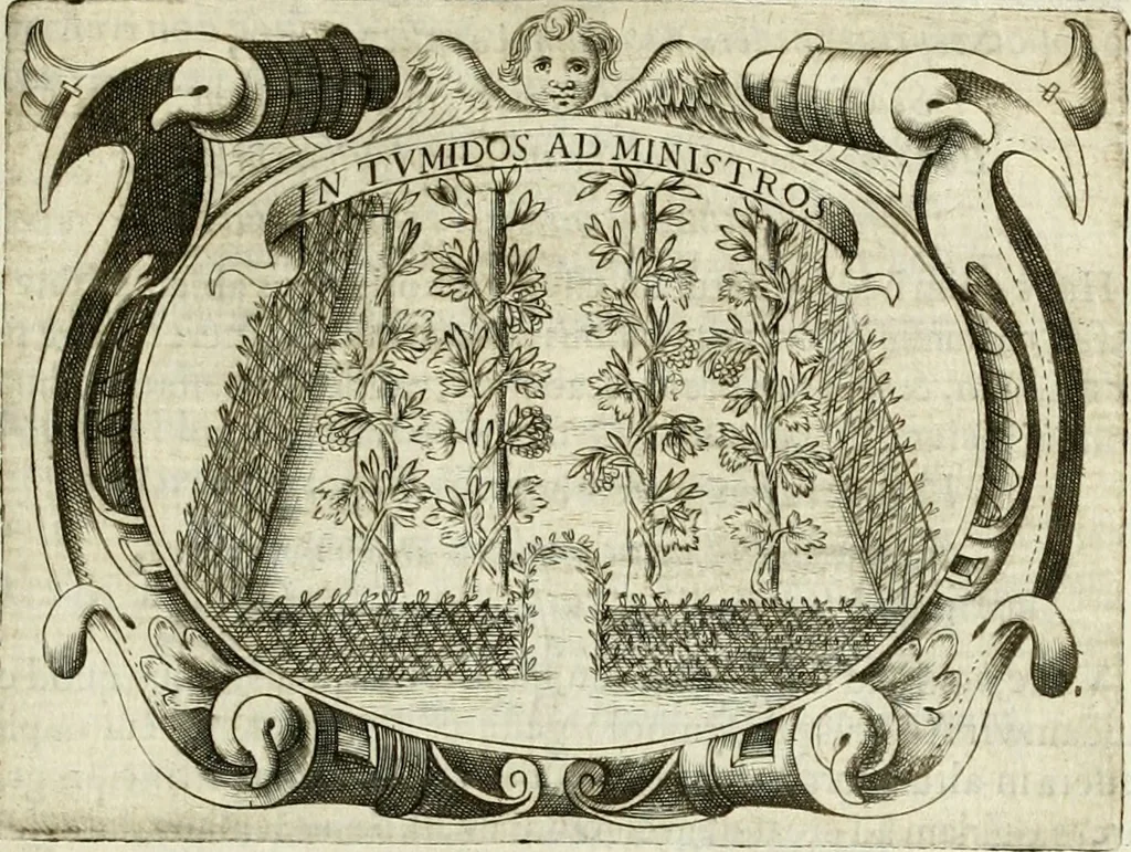 An illustration from D. Ioannis de Solorzano Pereira ... Emblemata centum, regio politica : ligneis laminis affabre caelata, vividisque et limitatis carminibus explicata, & singularibus commentarijs affatim illustrata : quibus, quicquid ad regum institutionem, et rectam reip. administrationem conducere & pertinere videtur, summo studio disseritur ... : cum quadruplici indice absolutissimo .., 1653, leaf 506