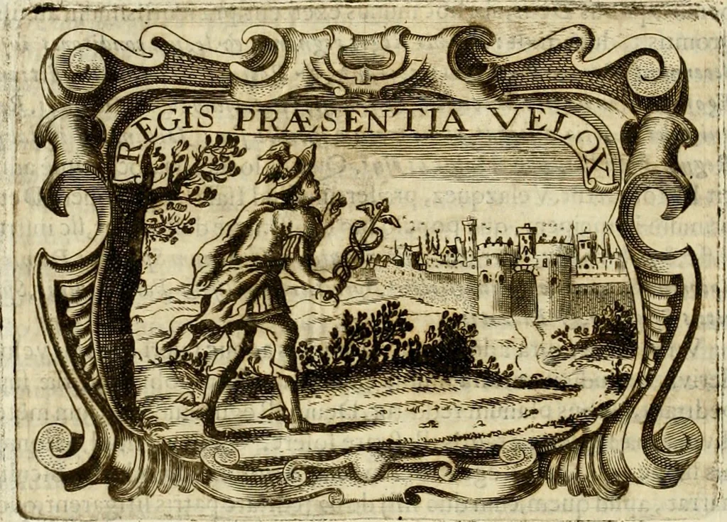 An illustration from D. Ioannis de Solorzano Pereira ... Emblemata centum, regio politica : ligneis laminis affabre caelata, vividisque et limitatis carminibus explicata, & singularibus commentarijs affatim illustrata : quibus, quicquid ad regum institutionem, et rectam reip. administrationem conducere & pertinere videtur, summo studio disseritur ... : cum quadruplici indice absolutissimo .., 1653, leaf 549