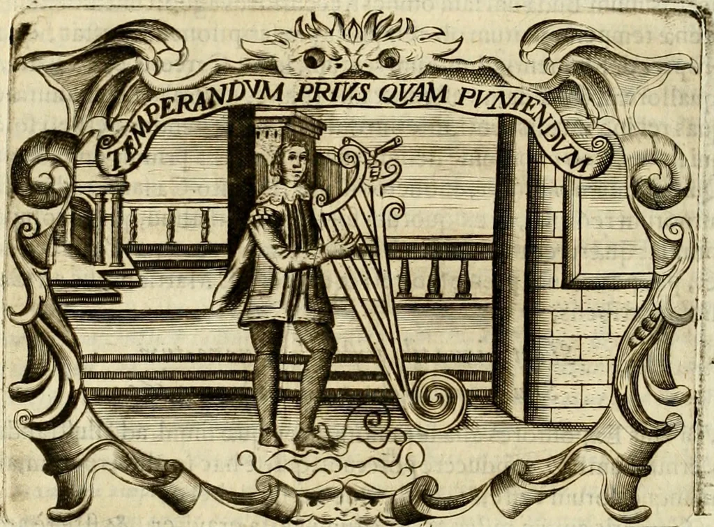 An illustration from D. Ioannis de Solorzano Pereira ... Emblemata centum, regio politica : ligneis laminis affabre caelata, vividisque et limitatis carminibus explicata, & singularibus commentarijs affatim illustrata : quibus, quicquid ad regum institutionem, et rectam reip. administrationem conducere & pertinere videtur, summo studio disseritur ... : cum quadruplici indice absolutissimo .., 1653, leaf 631