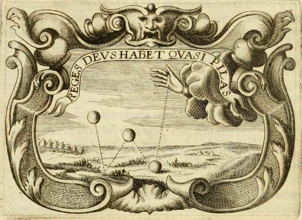 An illustration from D. Ioannis de Solorzano Pereira ... Emblemata centum, regio politica : ligneis laminis affabre caelata, vividisque et limitatis carminibus explicata, & singularibus commentarijs affatim illustrata : quibus, quicquid ad regum institutionem, et rectam reip. administrationem conducere & pertinere videtur, summo studio disseritur ... : cum quadruplici indice absolutissimo .., 1653, leaf 67