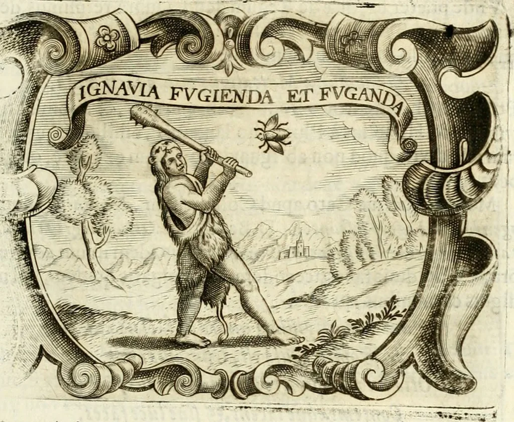 An illustration from D. Ioannis de Solorzano Pereira ... Emblemata centum, regio politica : ligneis laminis affabre caelata, vividisque et limitatis carminibus explicata, & singularibus commentarijs affatim illustrata : quibus, quicquid ad regum institutionem, et rectam reip. administrationem conducere & pertinere videtur, summo studio disseritur ... : cum quadruplici indice absolutissimo .., 1653, leaf 680