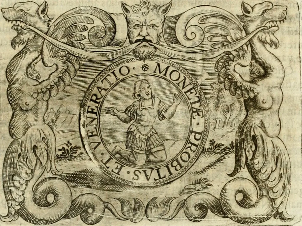 An illustration from D. Ioannis de Solorzano Pereira ... Emblemata centum, regio politica : ligneis laminis affabre caelata, vividisque et limitatis carminibus explicata, & singularibus commentarijs affatim illustrata : quibus, quicquid ad regum institutionem, et rectam reip. administrationem conducere & pertinere videtur, summo studio disseritur ... : cum quadruplici indice absolutissimo .., 1653, leaf 724