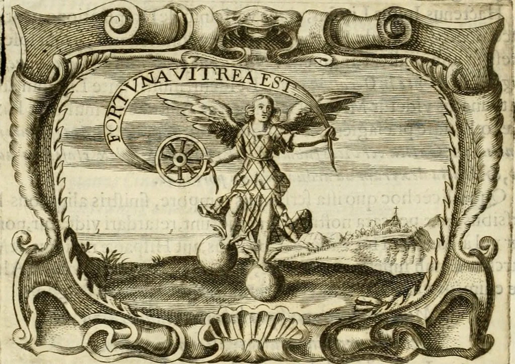 An illustration from D. Ioannis de Solorzano Pereira ... Emblemata centum, regio politica : ligneis laminis affabre caelata, vividisque et limitatis carminibus explicata, & singularibus commentarijs affatim illustrata : quibus, quicquid ad regum institutionem, et rectam reip. administrationem conducere & pertinere videtur, summo studio disseritur ... : cum quadruplici indice absolutissimo .., 1653, leaf 77
