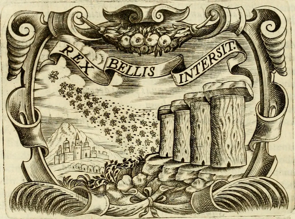 An illustration from D. Ioannis de Solorzano Pereira ... Emblemata centum, regio politica : ligneis laminis affabre caelata, vividisque et limitatis carminibus explicata, & singularibus commentarijs affatim illustrata : quibus, quicquid ad regum institutionem, et rectam reip. administrationem conducere & pertinere videtur, summo studio disseritur ... : cum quadruplici indice absolutissimo .., 1653, leaf 819