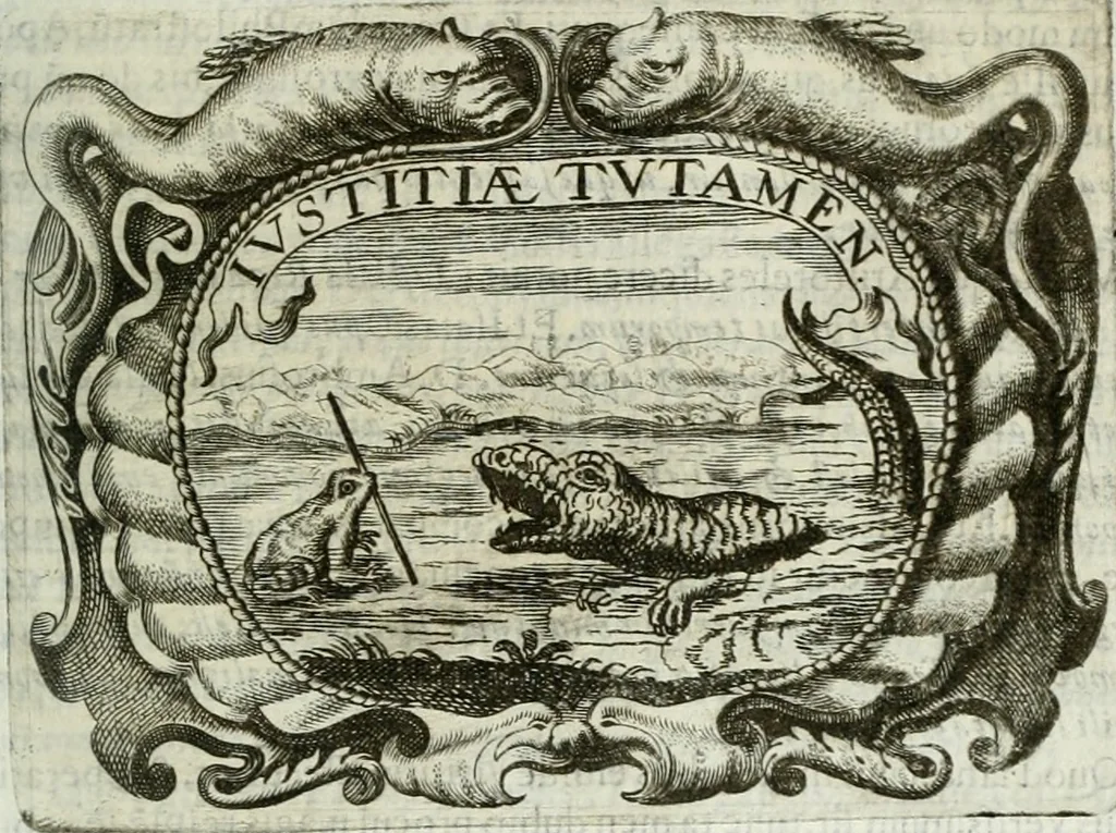 An illustration from D. Ioannis de Solorzano Pereira ... Emblemata centum, regio politica : Aeneis laminis affabre caelata, vividisque, et limatis carminibus explicita, & singularibus commentariis affatim illutrata : quibus, quicquid ad regum institutionem, et rectam reip. administrationem conducere, & pertinere videtur, summo studio disseritur ... cùm quadruplici indice absolutissimo ..., 1653, leaf 576