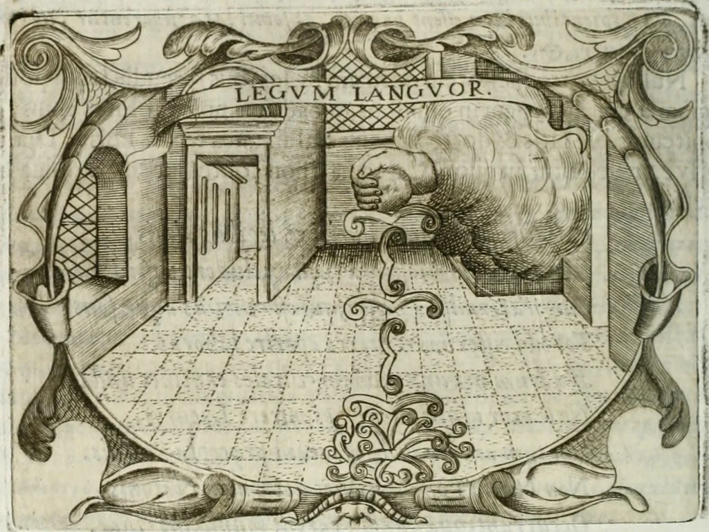 An illustration from D. Ioannis de Solorzano Pereira ... Emblemata centum, regio politica : Aeneis laminis affabre caelata, vividisque, et limatis carminibus explicita, & singularibus commentariis affatim illutrata : quibus, quicquid ad regum institutionem, et rectam reip. administrationem conducere, & pertinere videtur, summo studio disseritur ... cùm quadruplici indice absolutissimo ..., 1653, leaf 595