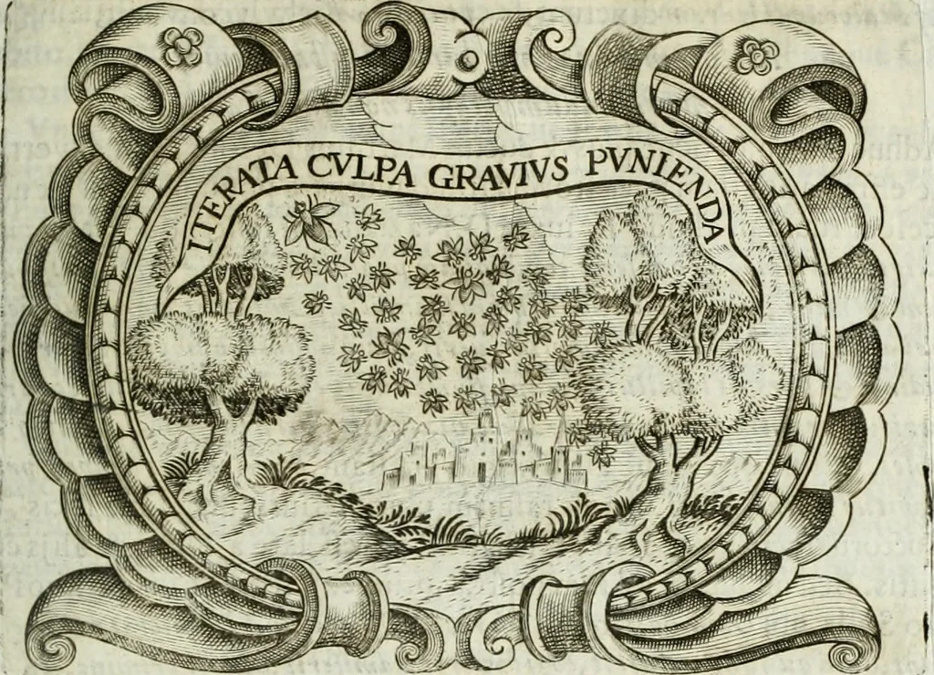 An illustration from D. Ioannis de Solorzano Pereira ... Emblemata centum, regio politica : Aeneis laminis affabre caelata, vividisque, et limatis carminibus explicita, & singularibus commentariis affatim illutrata : quibus, quicquid ad regum institutionem, et rectam reip. administrationem conducere, & pertinere videtur, summo studio disseritur ... cùm quadruplici indice absolutissimo ..., 1653, leaf 640