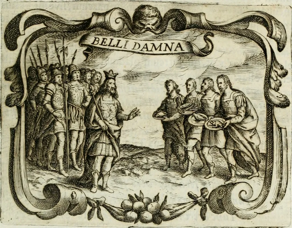An illustration from D. Ioannis de Solorzano Pereira ... Emblemata centum, regio politica : Aeneis laminis affabre caelata, vividisque, et limatis carminibus explicita, & singularibus commentariis affatim illutrata : quibus, quicquid ad regum institutionem, et rectam reip. administrationem conducere, & pertinere videtur, summo studio disseritur ... cùm quadruplici indice absolutissimo ..., 1653, leaf 796