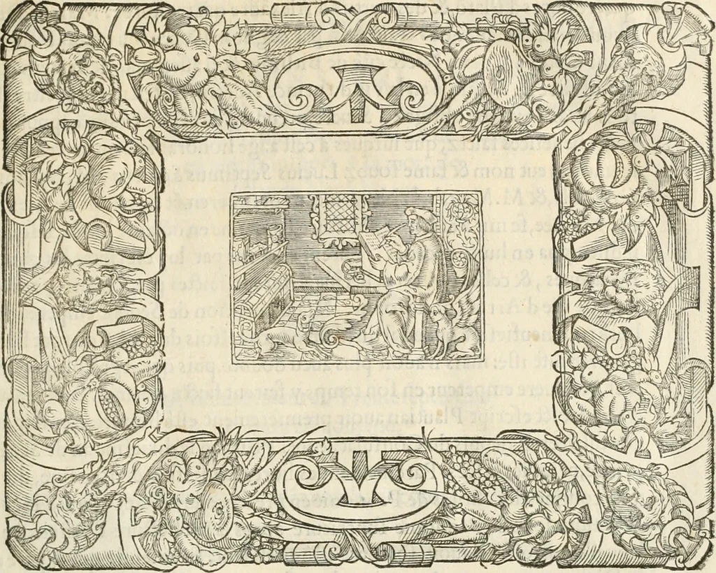 An illustration from Dion historien grec, Des faictz & gestes insignes des Romains : redvictz par annalles et consulatz, commençant au consulat de Lucius Cotta & Lucius Torquatus ..., 1542, leaf 10