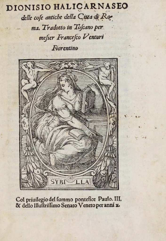 An illustration from Dionysio halicarnaseo Delle cose antiche della citta di Roma, 1545, leaf 5