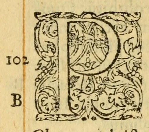 An illustration from Diogenis Laertii de vitis, dogmatis & apophthegmatis eorum qui in philosophia claruerunt, libri X : in quibus plurimi loci integritati suae ex multis vetustis codicibus restituuntur, & ij quibus aliqua deerant, explentur. Cumannotationibus Henr. Stephani. Pythag. Philosophorum fragmenta Cum Latin Interpretatione, 1570, leaf 102