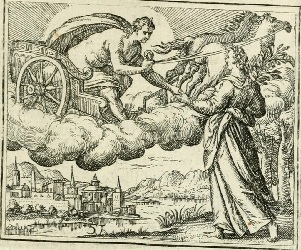 An illustration from Dionysii Lebei-Batillii regii mediomatricv praesidis Emblemata, 1596, leaf 114