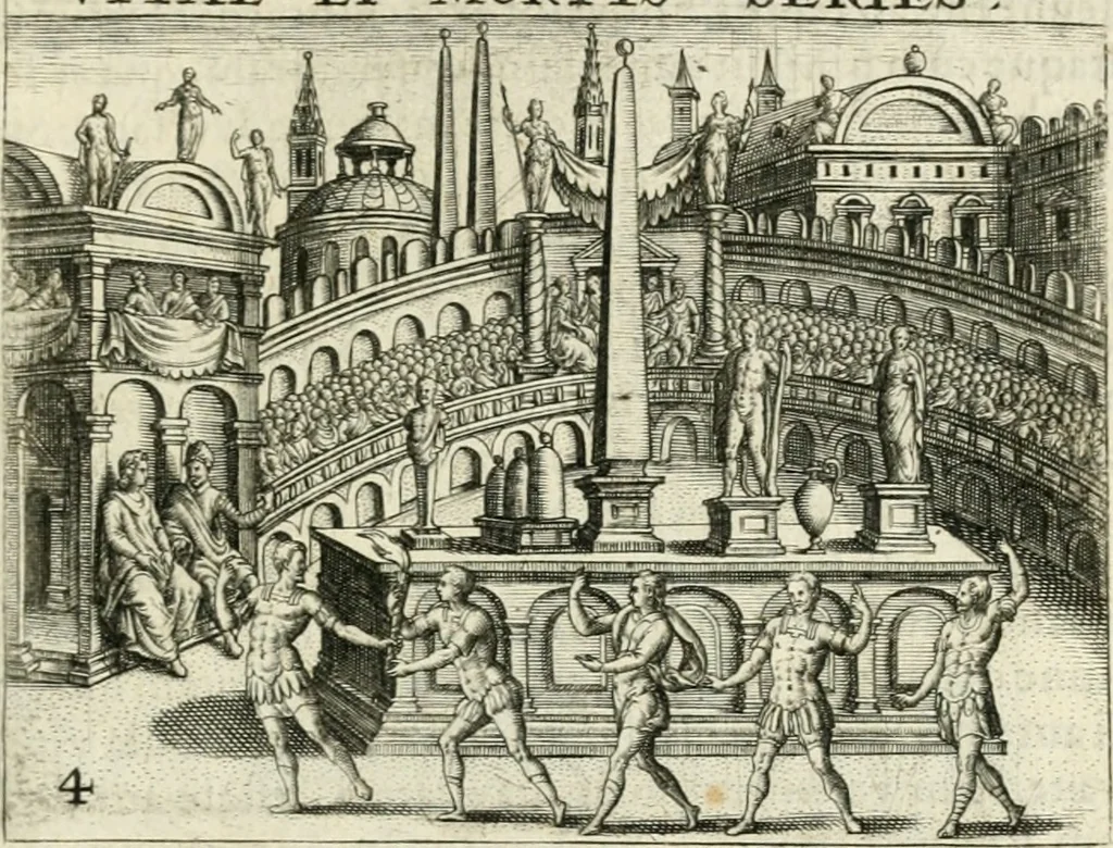 An illustration from Dionysii Lebei-Batillii regii mediomatricv praesidis Emblemata, 1596, leaf 20