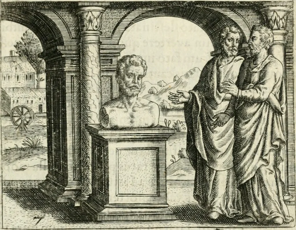 An illustration from Dionysii Lebei-Batillii regii mediomatricv praesidis Emblemata, 1596, leaf 26