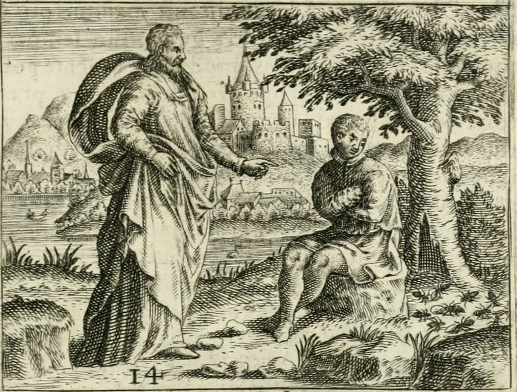 An illustration from Dionysii Lebei-Batillii regii mediomatricv praesidis Emblemata, 1596, leaf 40